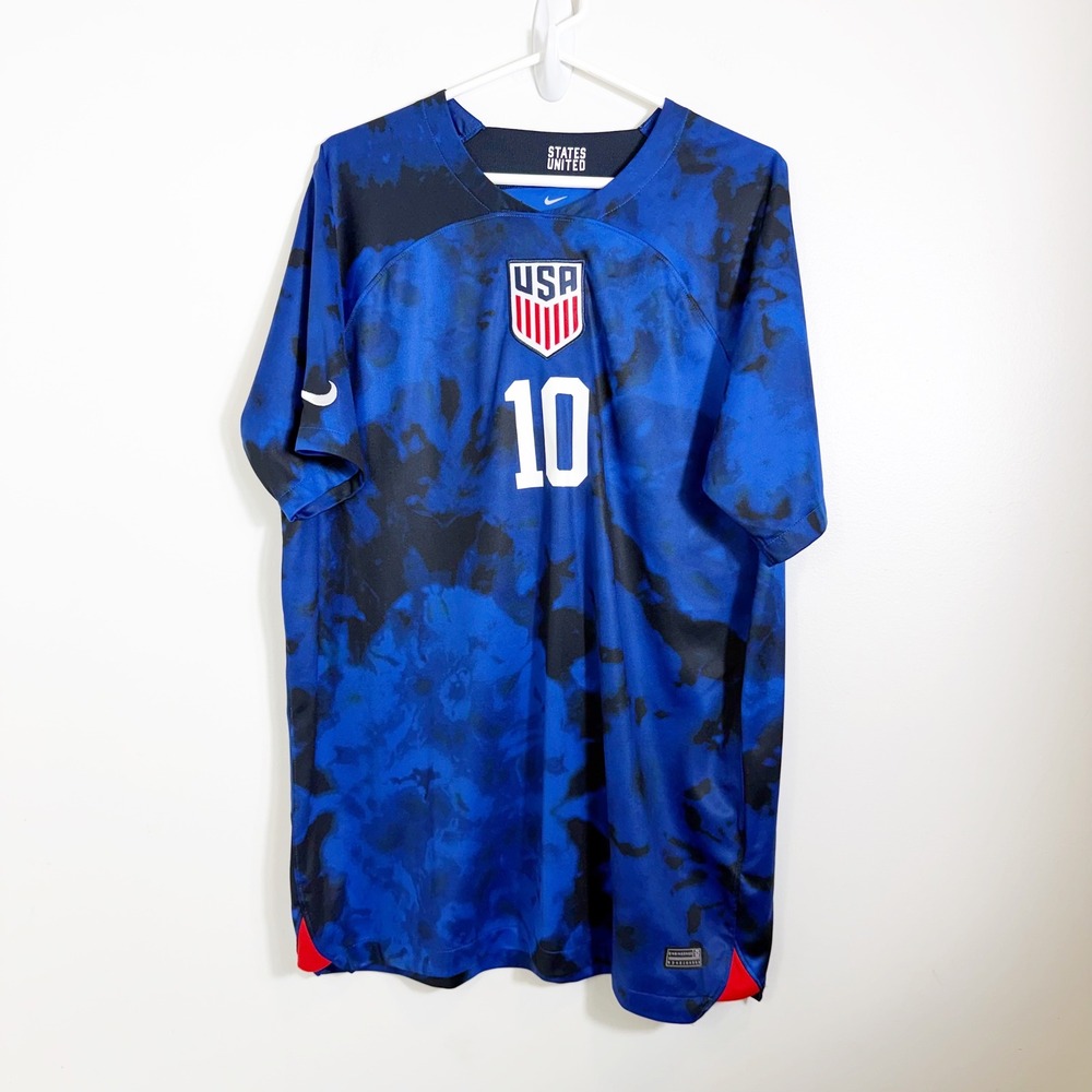 Nike Soccer Jersey Men 2XL Blue USMNT Pulisic 10 Away 2022 DM1840-452